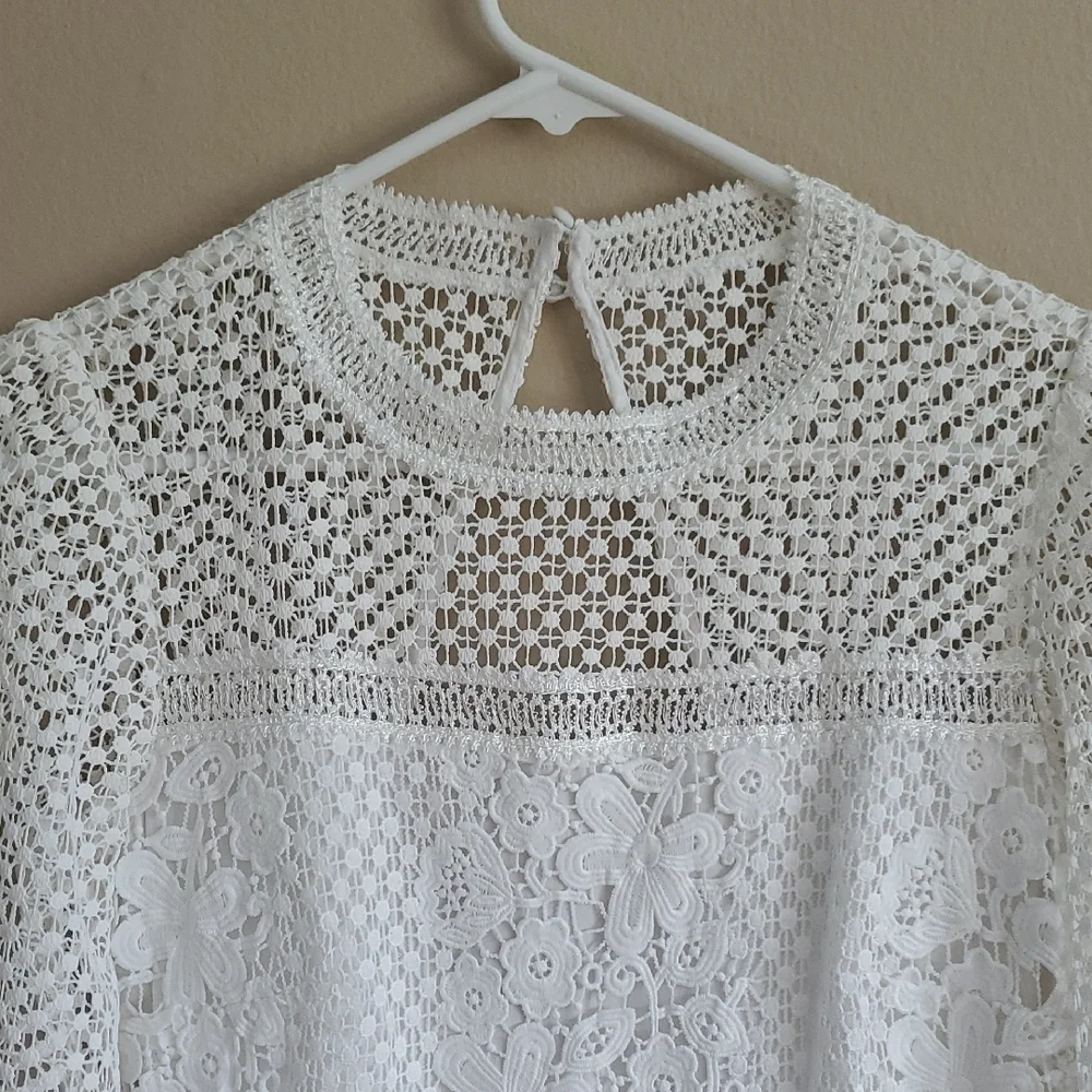 BHLDN White Long Sleeve Lace Wedding Dress Or Any Occassion - Picture 2 of 13